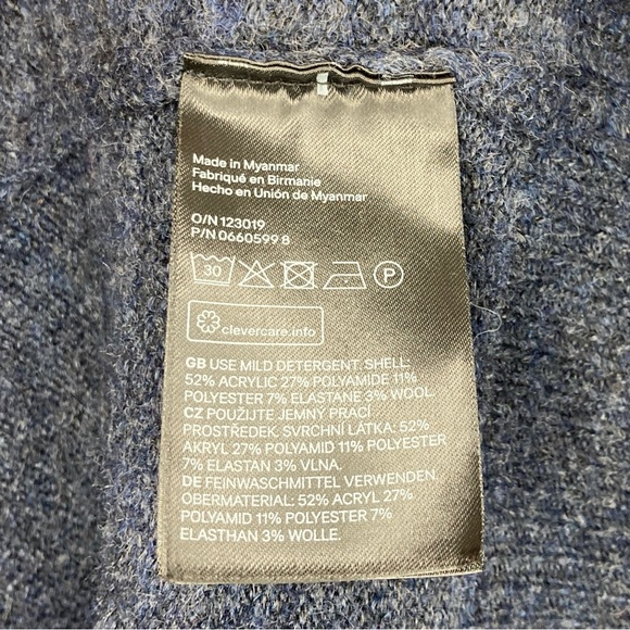 H&M Long Open-Front Navy/Gray Size M Cardigan - Picture 4 of 7